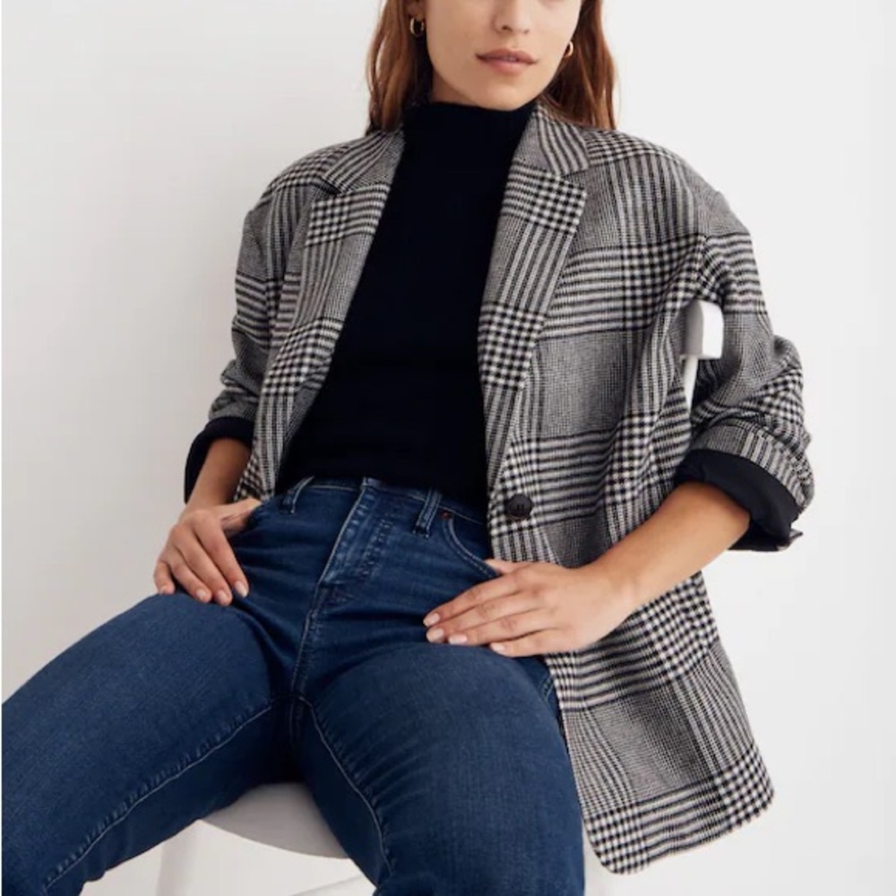 Medium - Madewell Oversized Dorset Blazer in Adkins Plaid